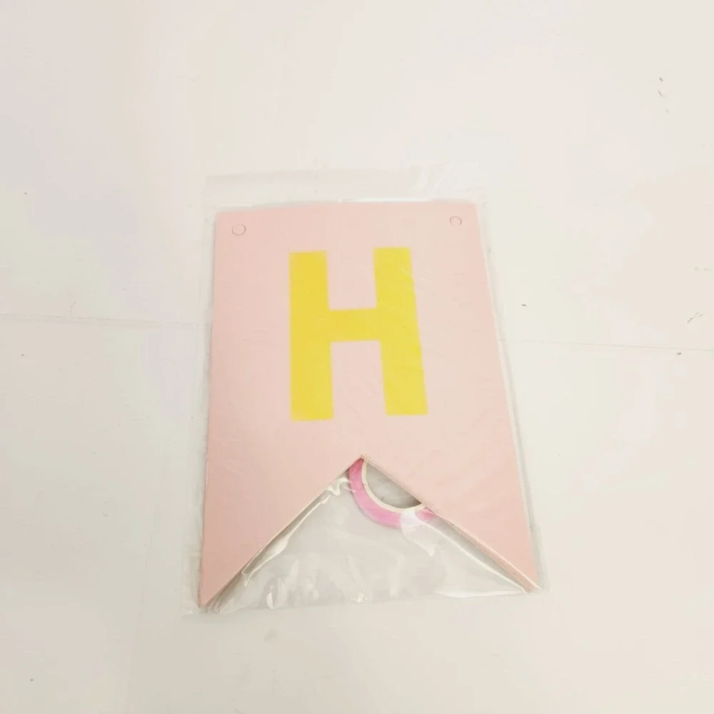 Pink & Gold Happy Birthday Backdrop Banner for Party Decor‎